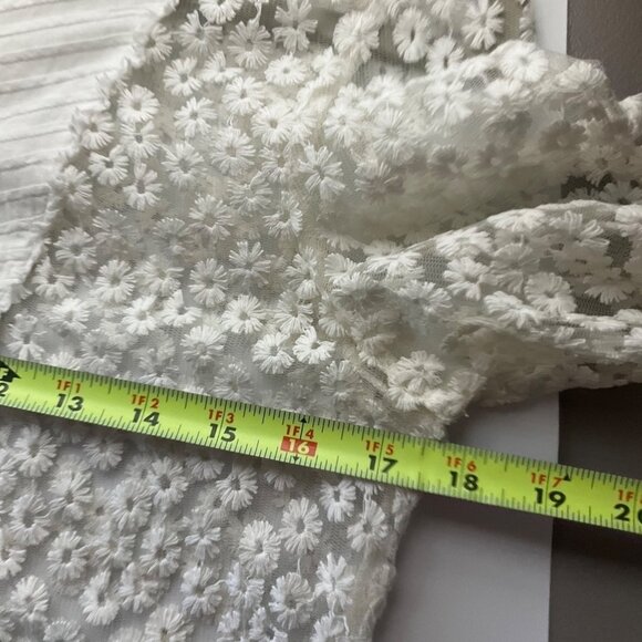 Sundance Med Tunic Shirt Cream Floral Lace Embroidered Cotton Bl Boho - Picture 5 of 10